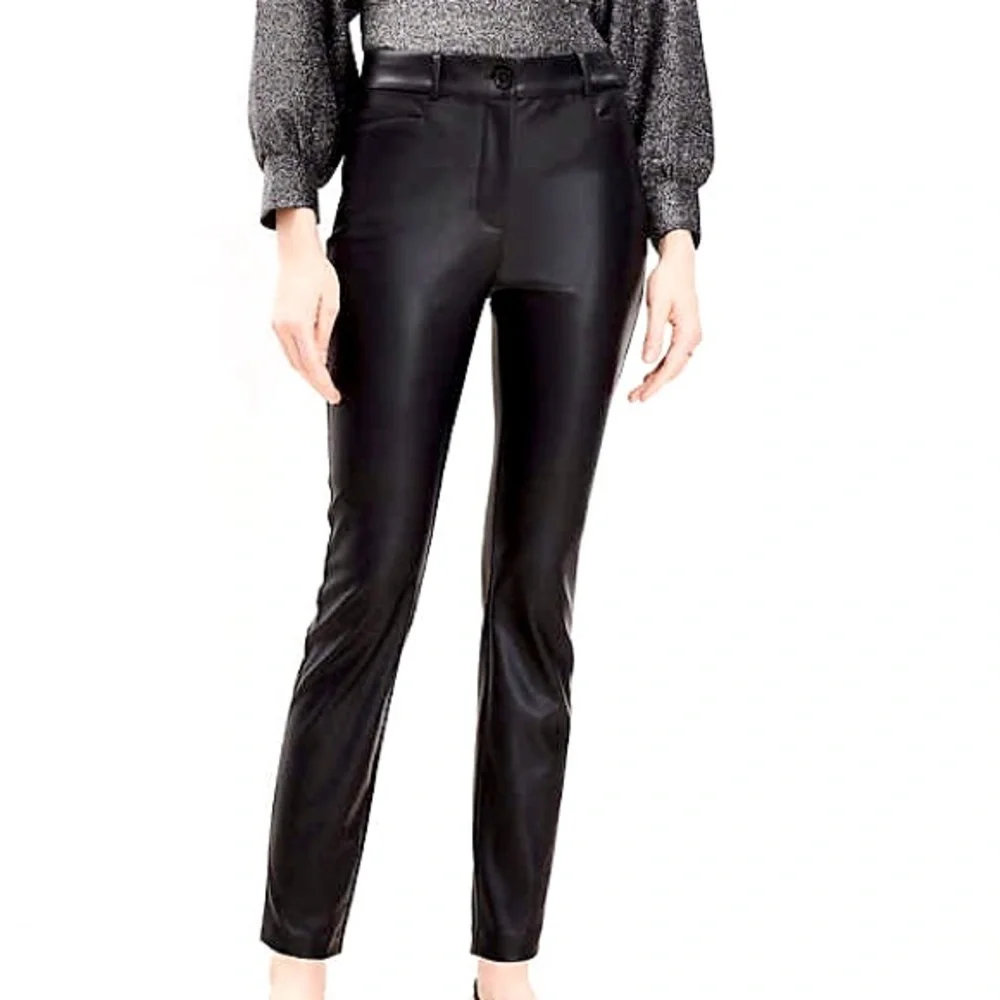 Loft Ann Taylor - Black Faux Leather Pants - BNWT! - Picture 1 of 7